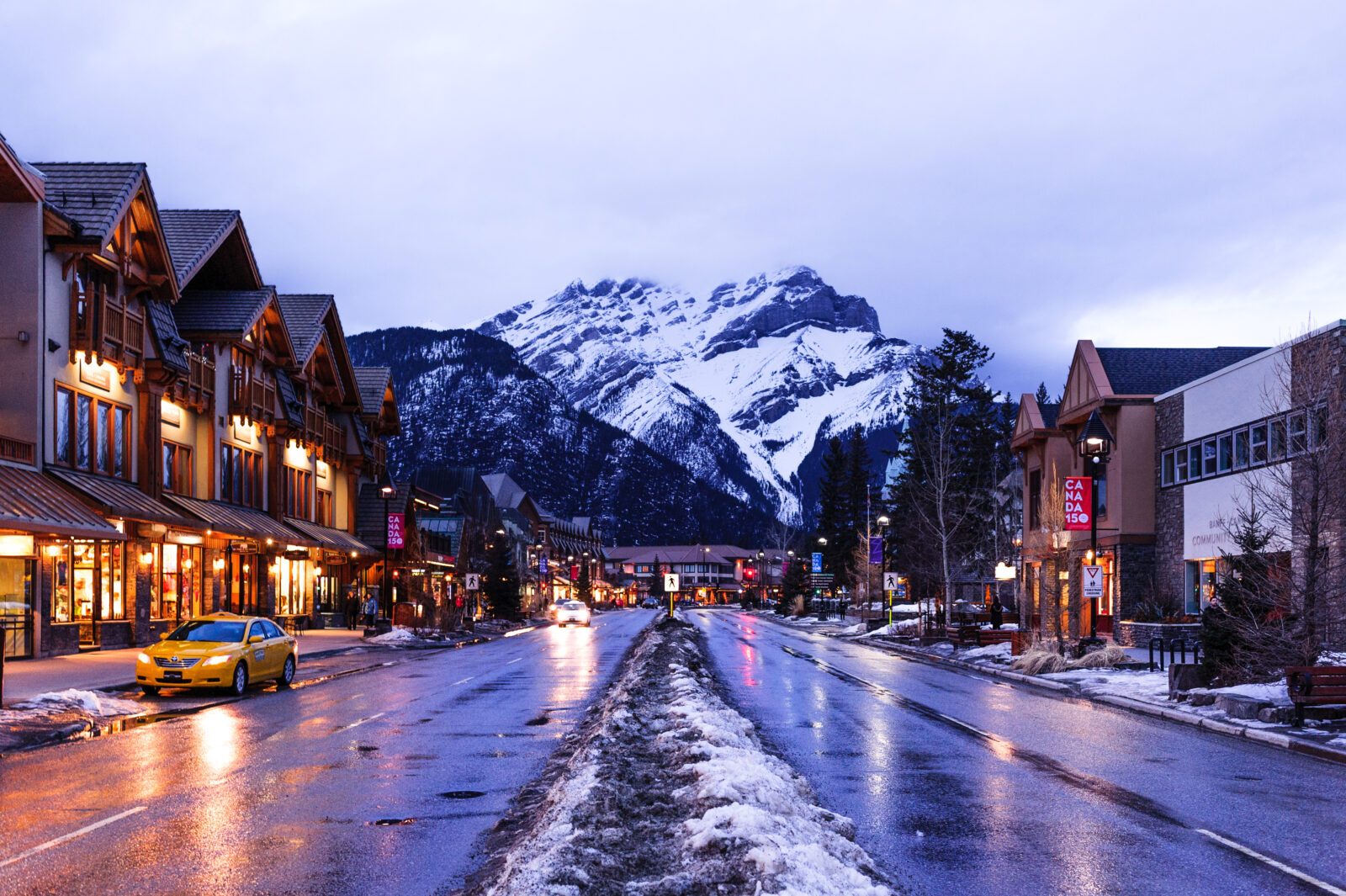 Banff at night