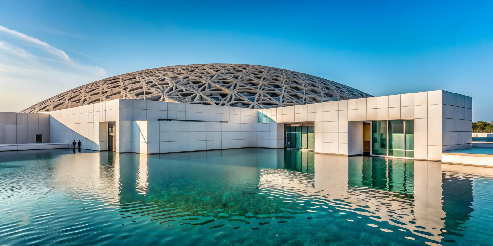 Beautiful architecture of the Louvre museum in Abu Dhabi, United Arab Emirates, Louvre museum, Abu Dhabi, UAE