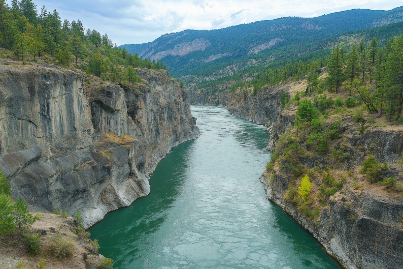 Hell Gate In Fraser Canyon, British Columbia, Canada, Aerial View