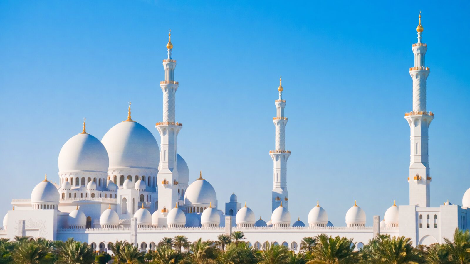 Sheikh Zayed Grand Mosque from distance.