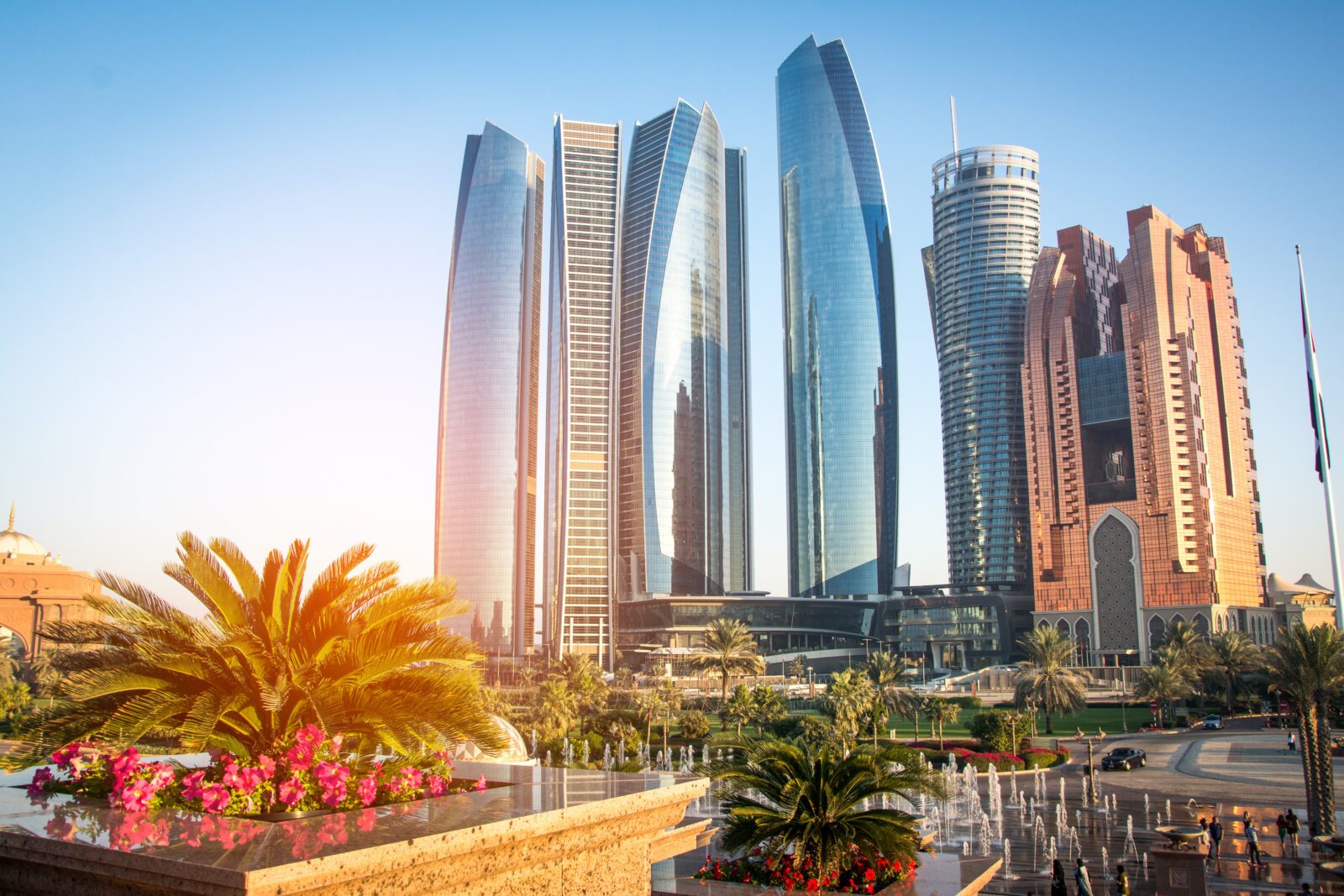 Skyscrapers in Abu Dhabi, United Arab Emirates.